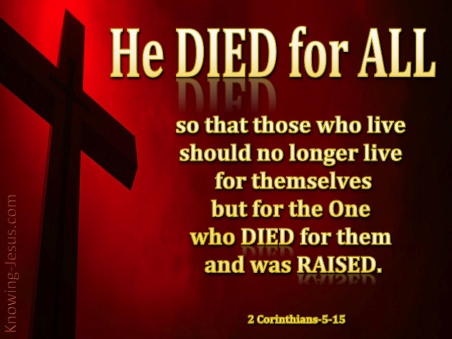 2 Corinthians 5:15 Christ Died for All (red)